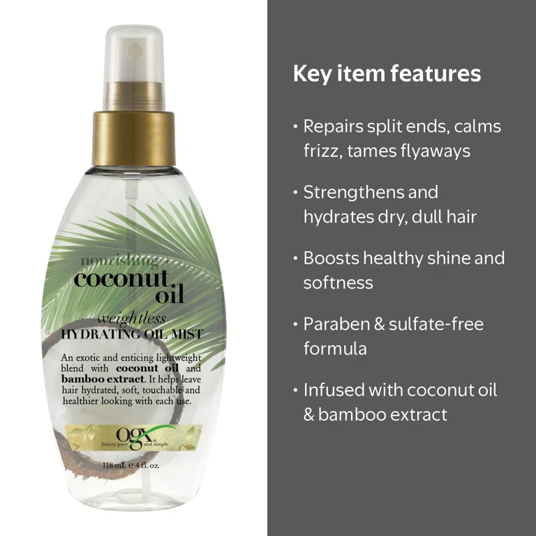 OGX Nourishing + Coconut Oil Weightless Hydrating Hair Mist, 4 fl