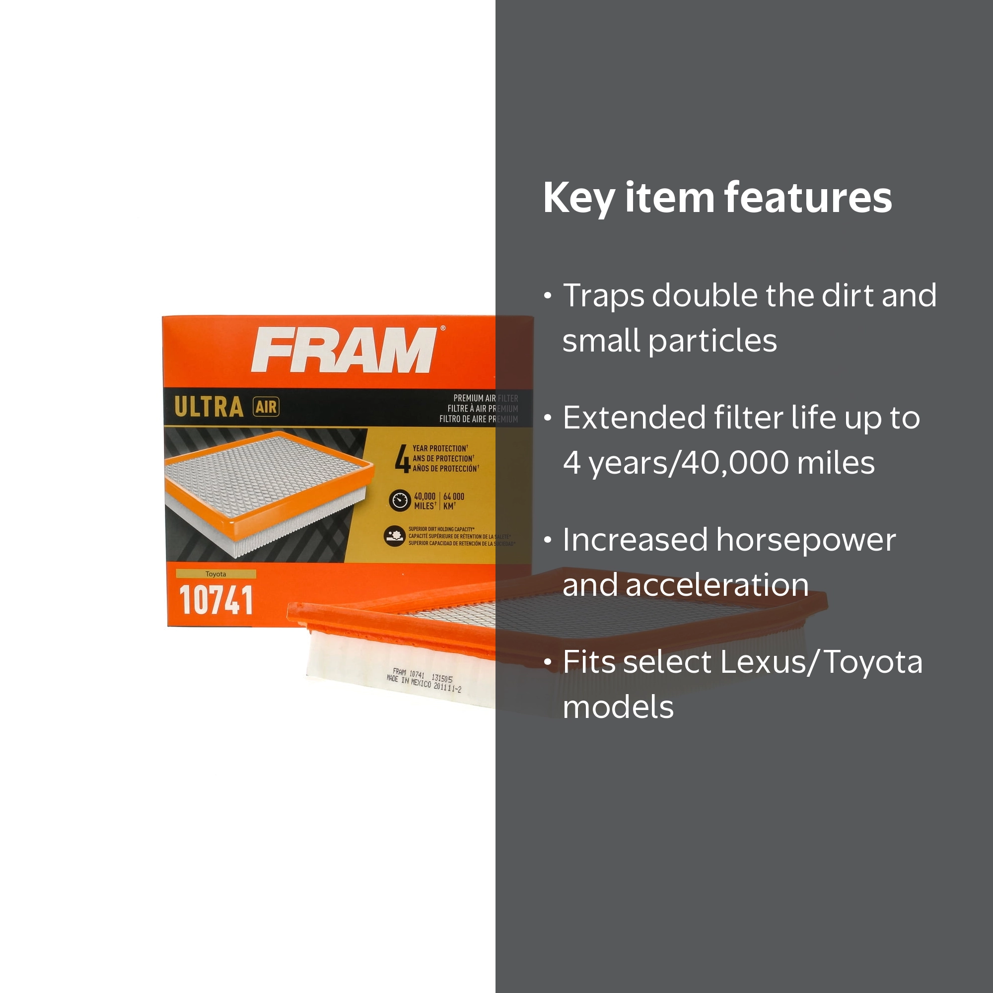 FRAM Ultra Air XGA10741, Premium Engine Air Filter for Lexus