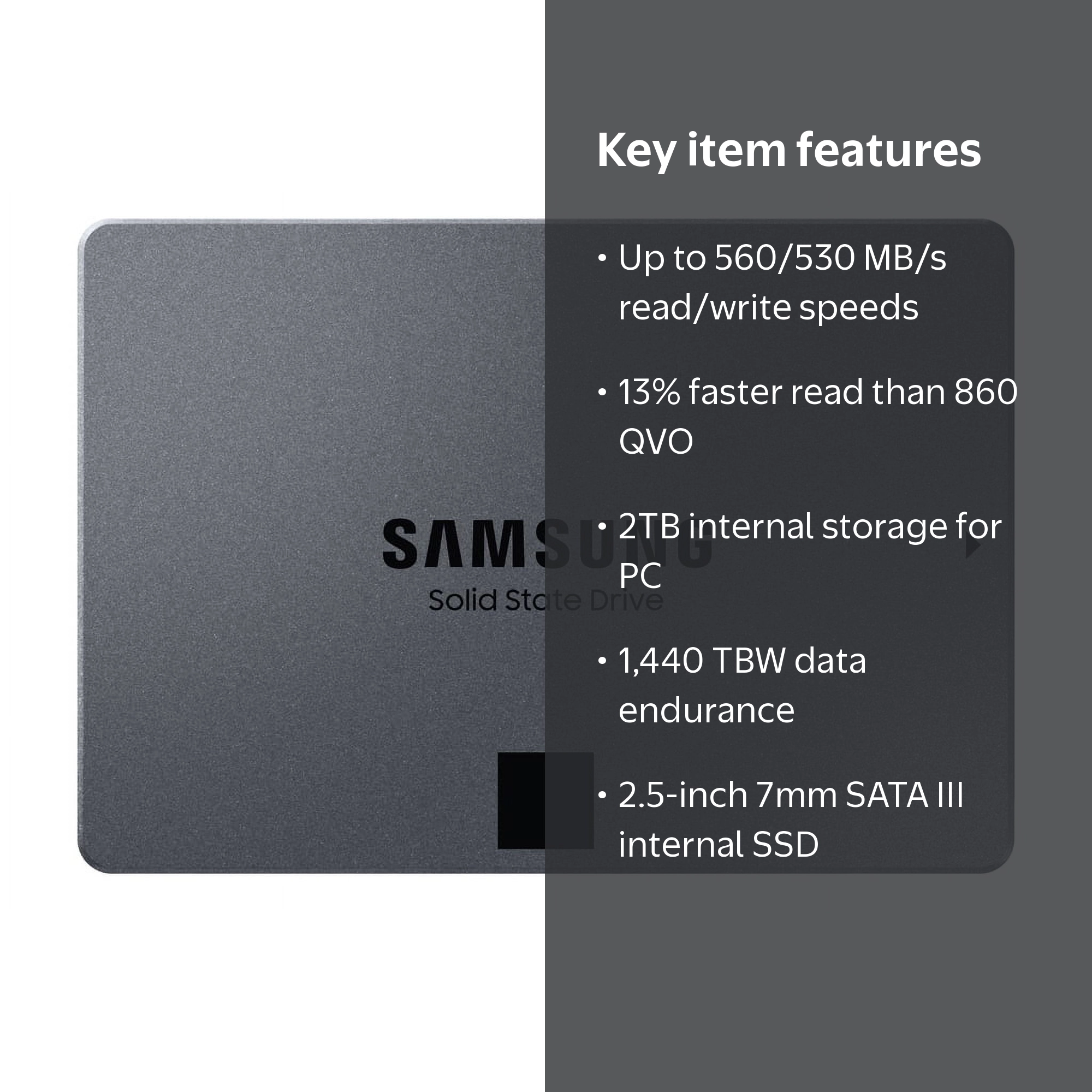 SAMSUNG 2TB Solid State Drive 870 QVO Series SATA III Internal SSD