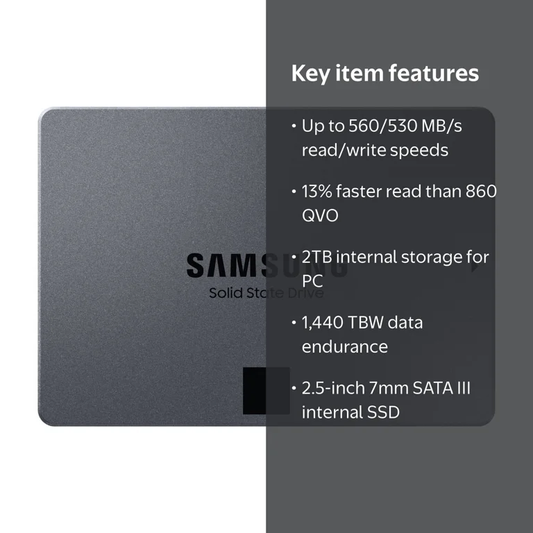 SAMSUNG 2TB Solid State Drive 870 QVO Series SATA III Internal SSD