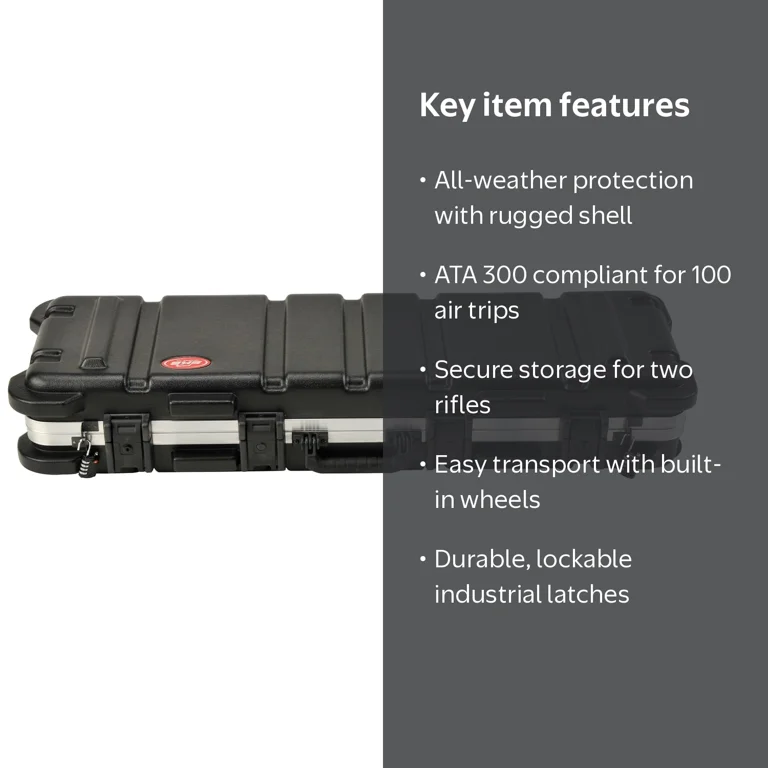 SKB Cases 4009 Hard Exterior Waterproof Short Double Rifle