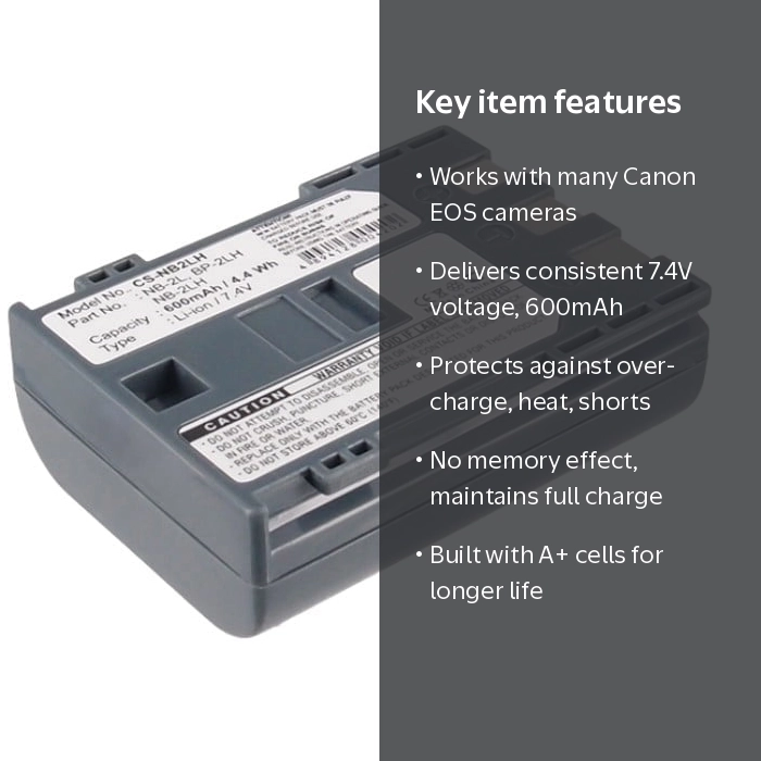 Replacement Battery for Canon EOS 400D,EOS Digital Rebel XT,EOS