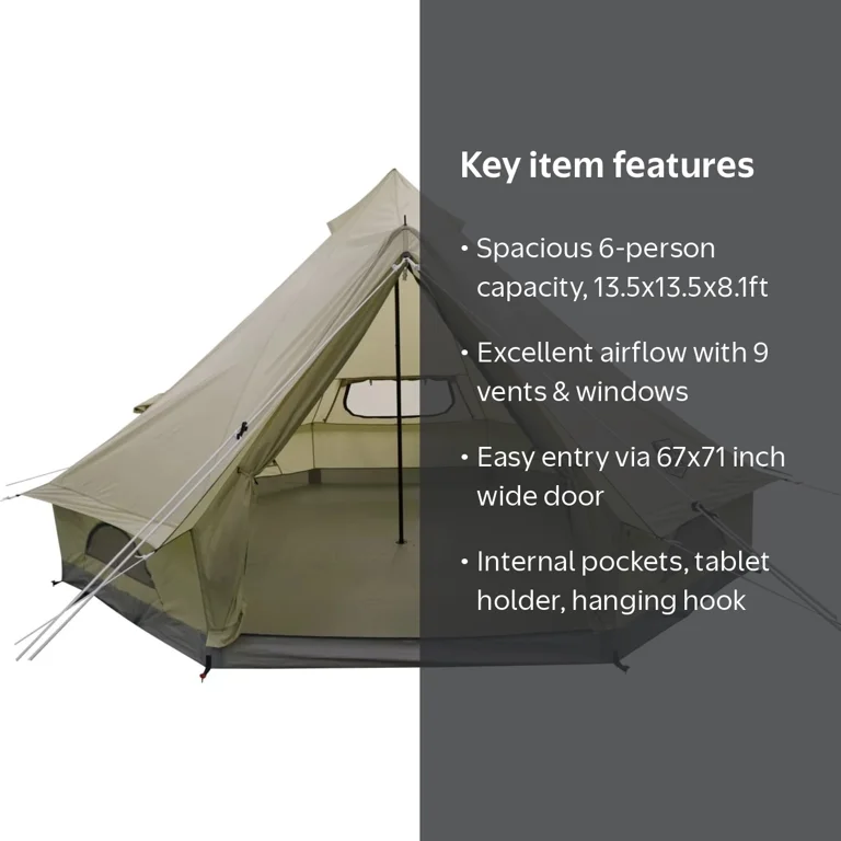 Timber Ridge 6-Person Durable & Spacious Glamping Tent - Walmart.com