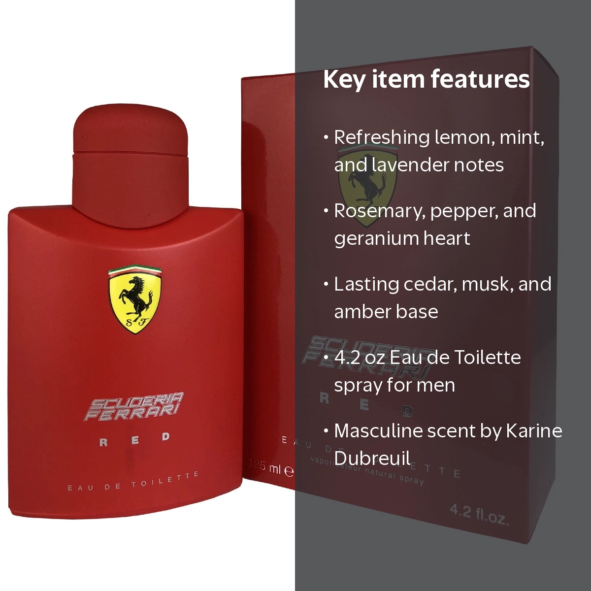 Ferrari Scuderia Red Eau De Toilette Spray for Men, 4.2 oz