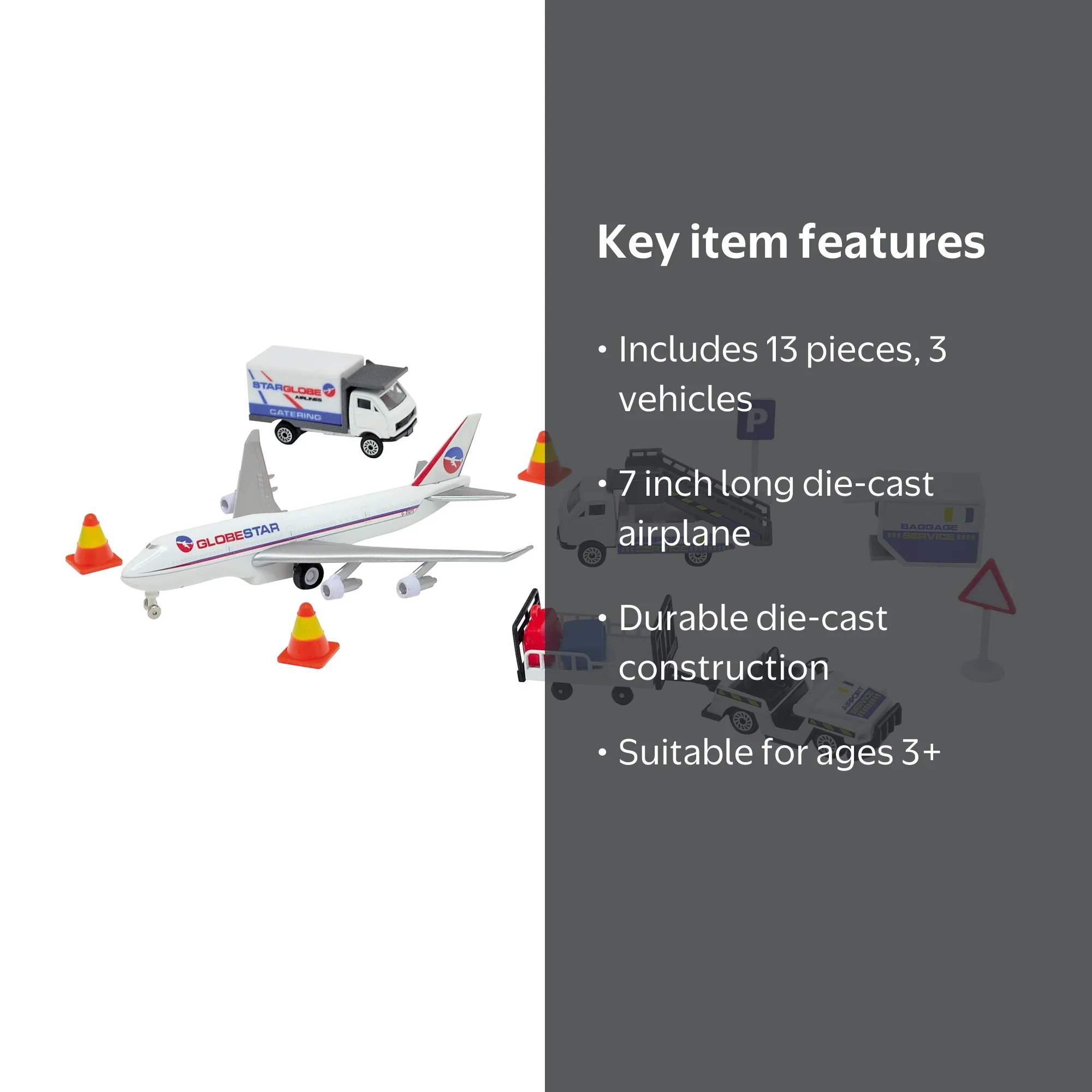 Dickie Toys - 203743001 - Jeu d'aéroport 13 Pièces , aeroport jouet - omega-auto