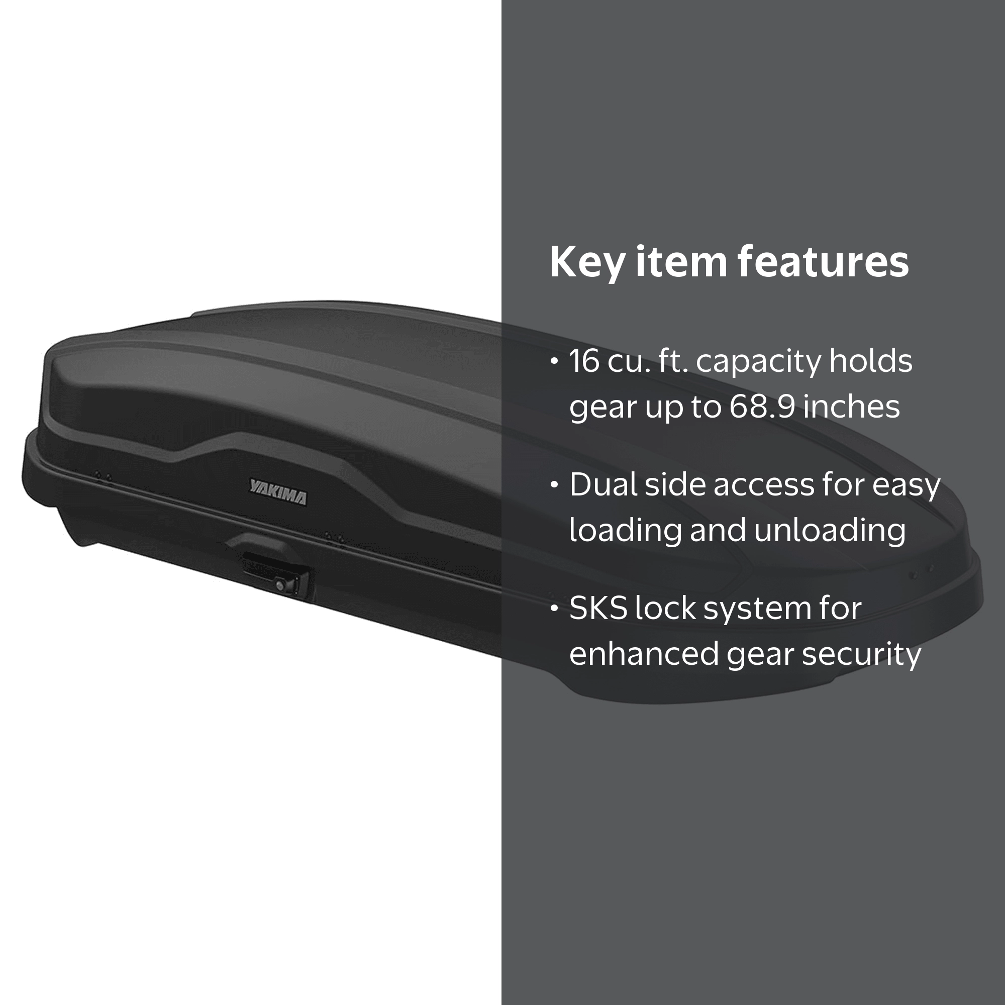 Yakima SkyBox NX LG Rooftop Cargo Box, 16 Cu Ft, Hard Shell