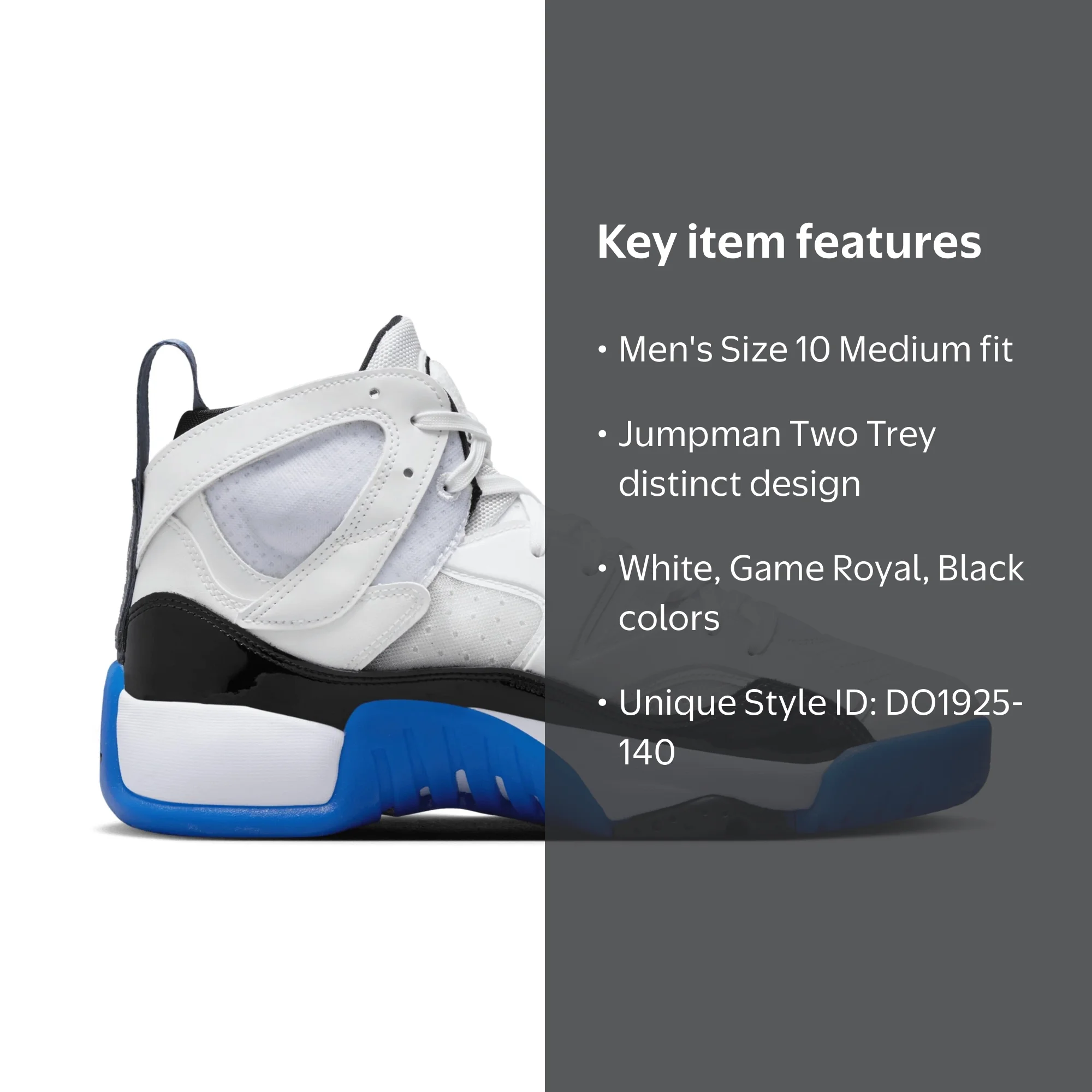 Jordan Jumpman Two Trey ホワイト ブラック Nike Jumpman Two Trey White/Game Royal-Black DO1925-140 Men's Size