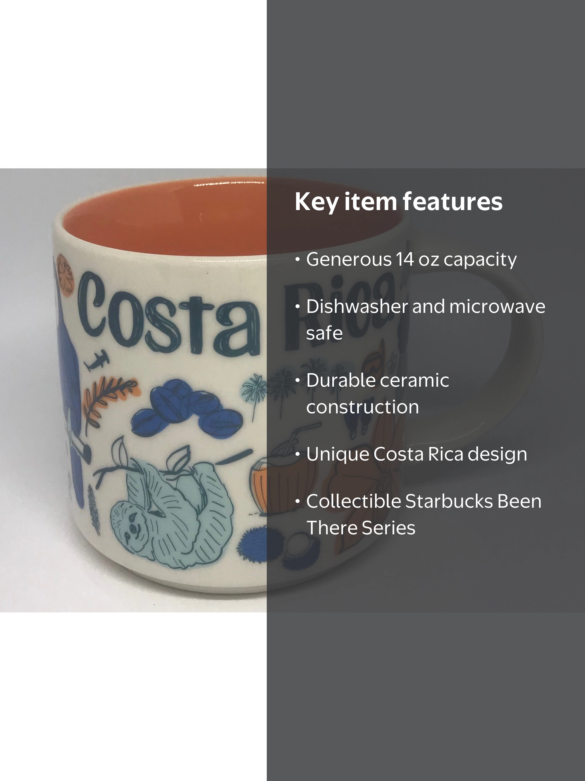 Starbucks Costa Rica Mug, Been There Series, 14 Oz, Ceramic, New 
