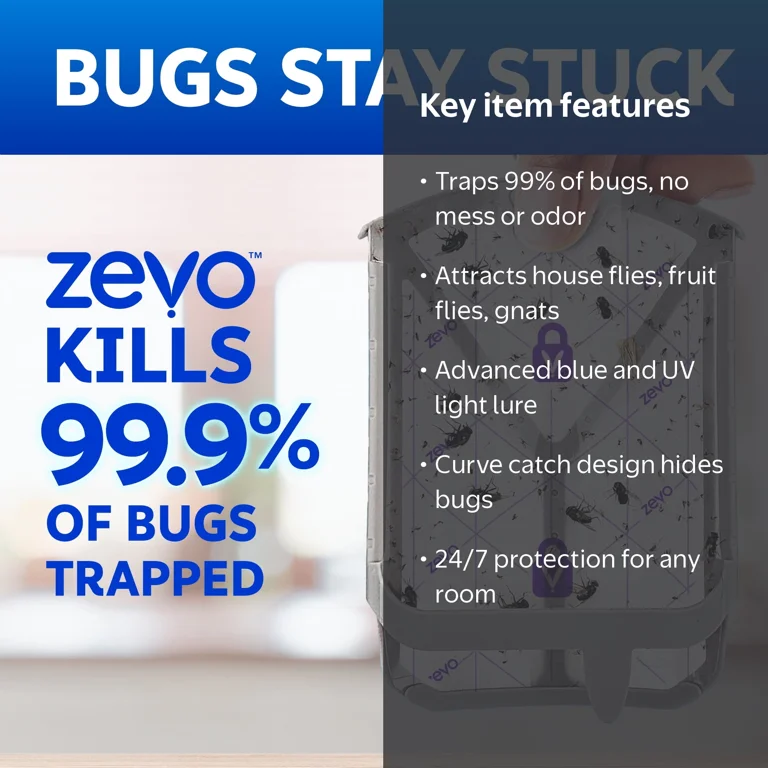 Zevo Indoor Flying Insect Killer Trap, Bug & Gnat House Killer, 2