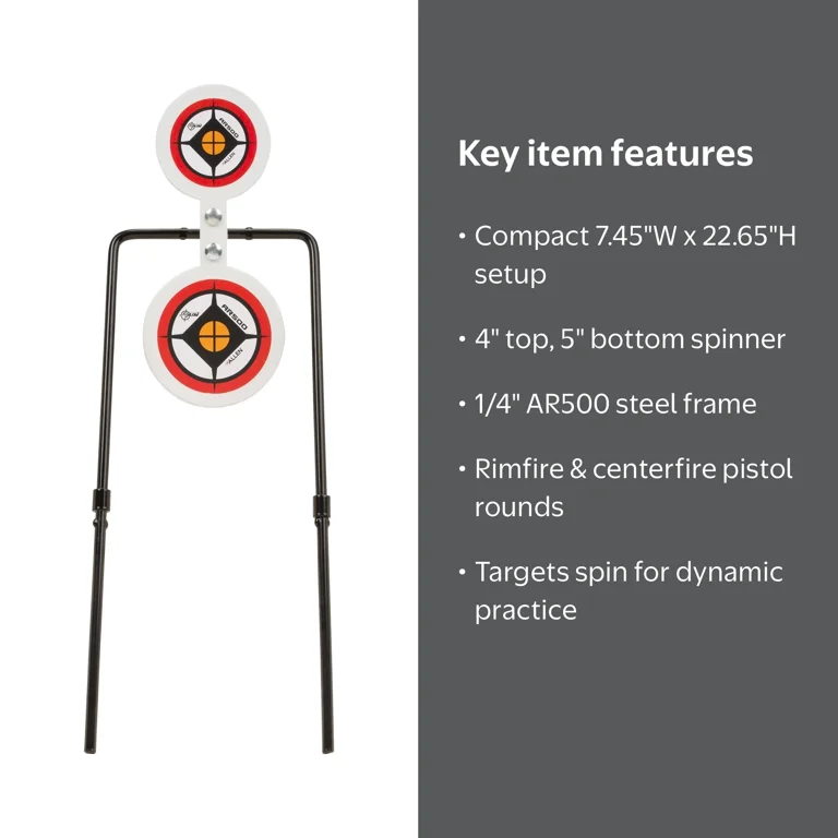Ez Aim Hardrock Ar500 Spinner Target Kit, 7.375