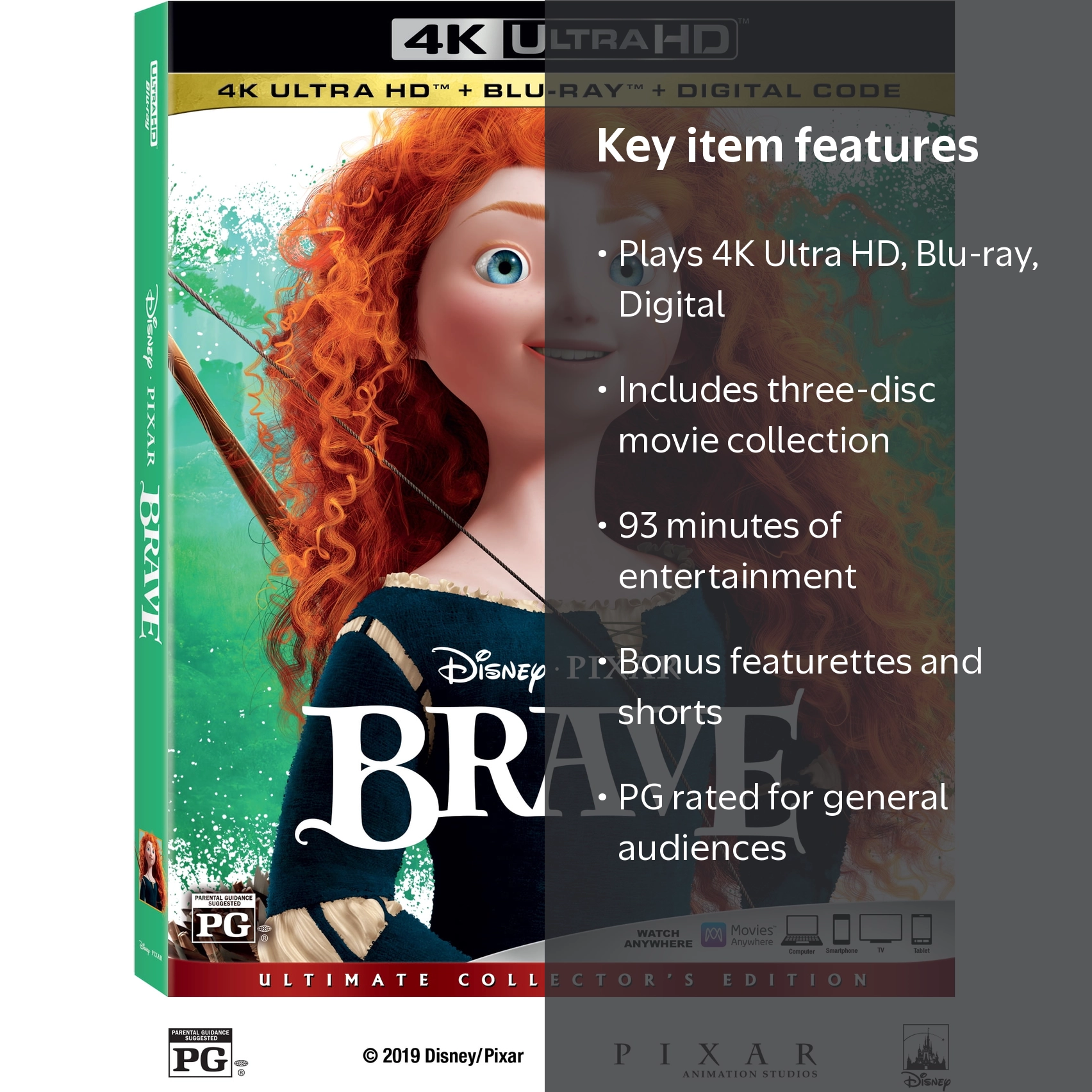 Brave (UHD + Blu-ray + Digital Copy) - Walmart.com