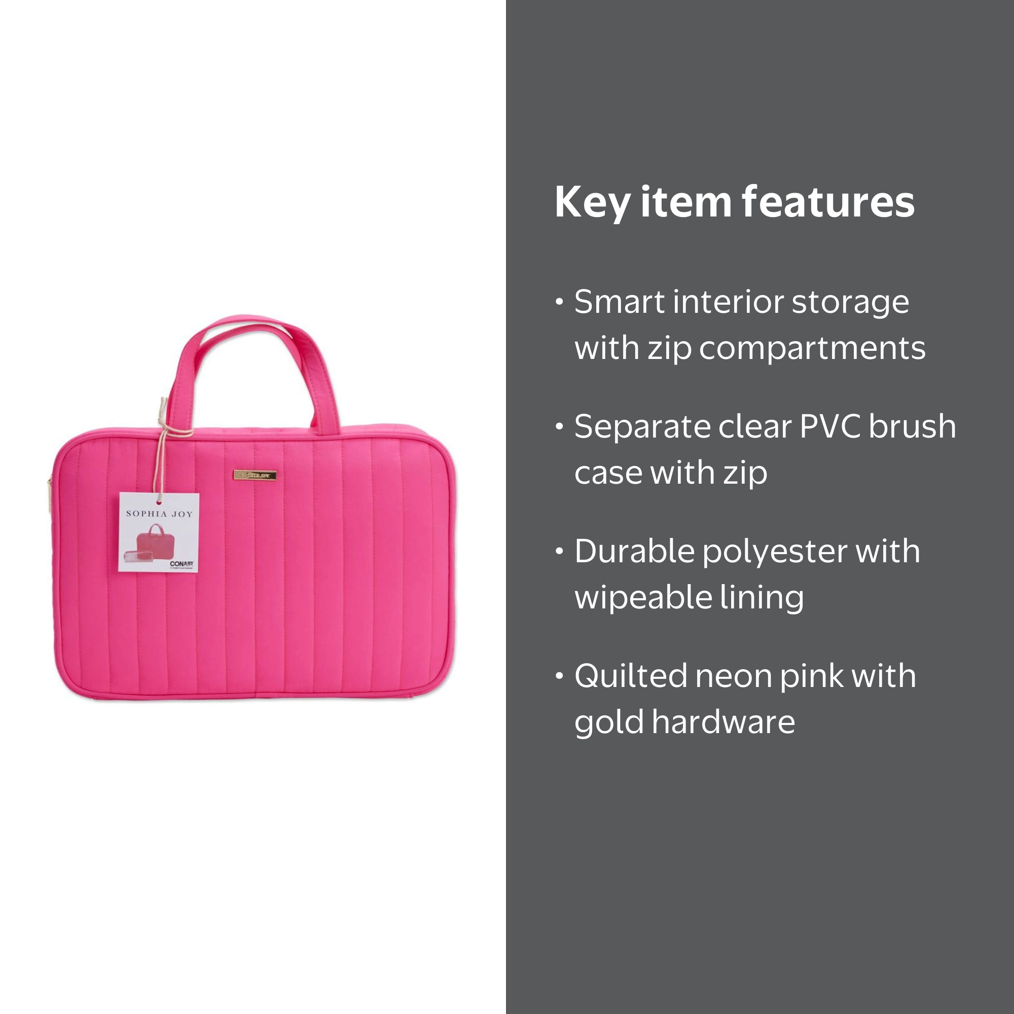 Sophia Joy 2-Piece Weekender Cosmetic Bag Set, Pink - Walmart.com