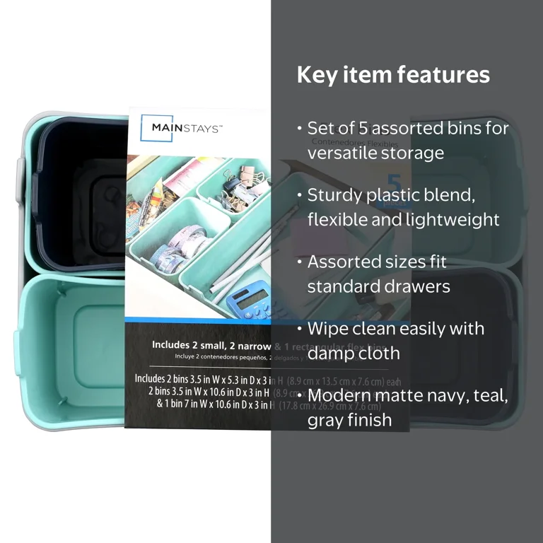 murao3 UNFUDGE navy Sサイズ 上下セット Mainstays 6 Pack Set of 5 Drawer Organizers Assorted Colors