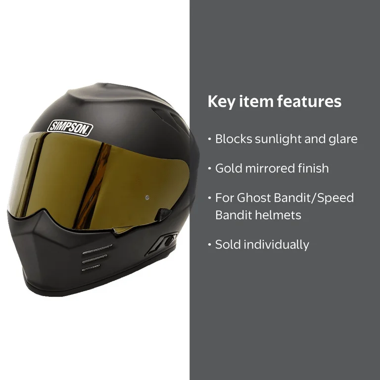 Simpson GBGSE Helmet Shield - Ghost/Speed Bandit Series - Gold