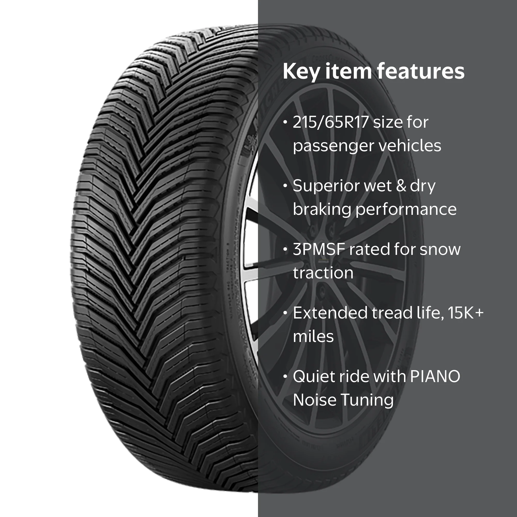 Michelin CrossClimate2 All-Season 215/65R17 99H Tire - Walmart.com