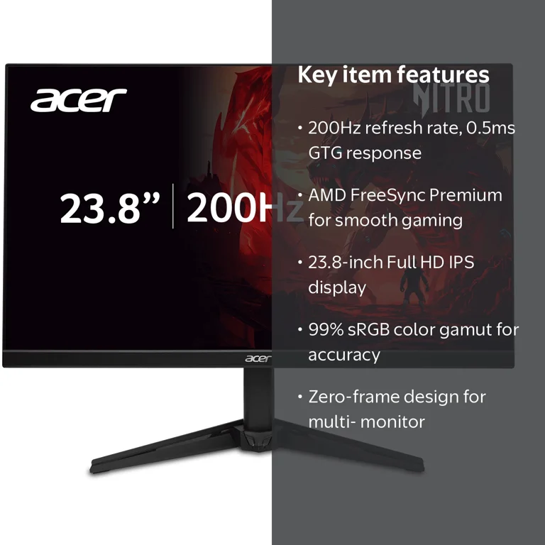 Acer Nitro QG1 Gaming Monitor 23.8 (1920 x 1080) inch Widescreen