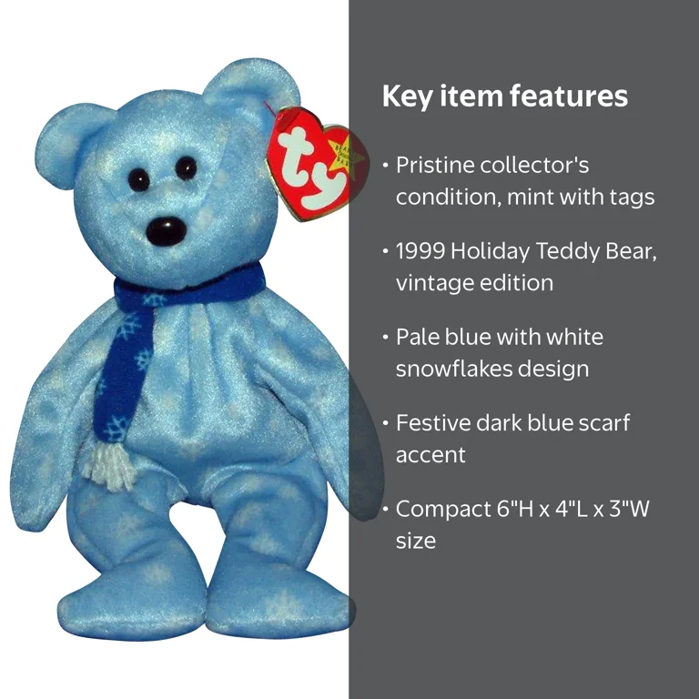 Ty Beanie Baby: 1999 Holiday Teddy Bear | Birthday Gift | Plush