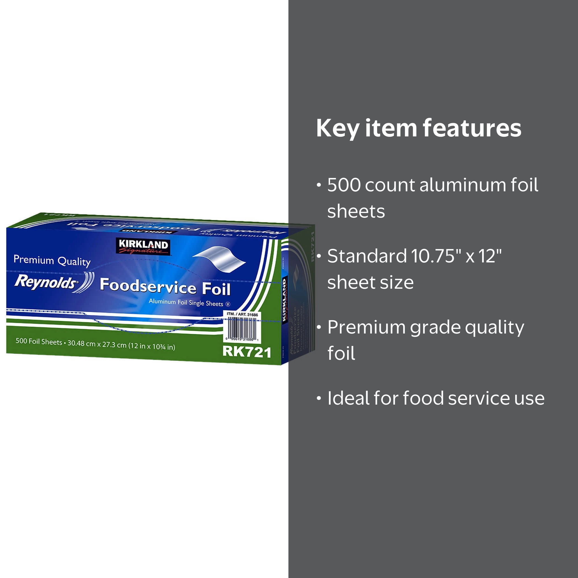 Kirkland Signature Foodservice Foil Sheet, 500-count - Walmart.com