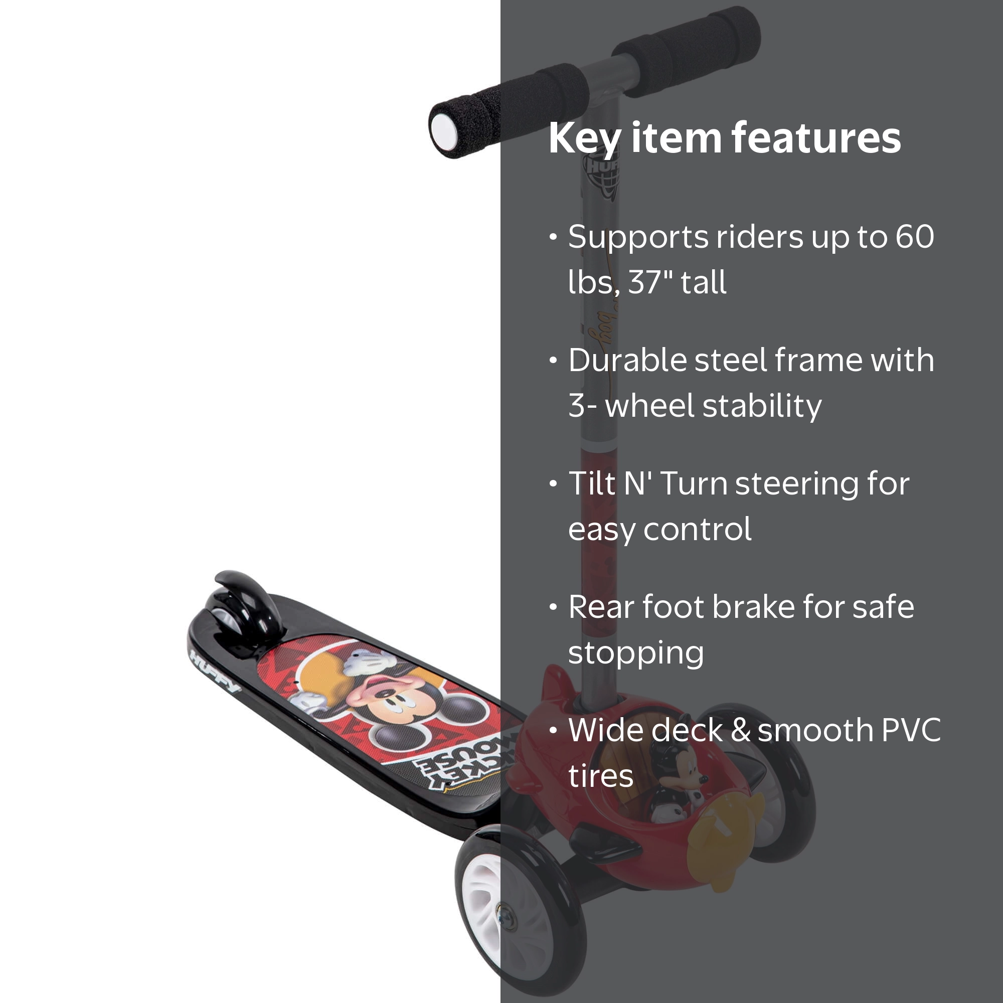 Disney Mickey 3-Wheel Toddler Scooter for Kids by Huffy - Walmart.com