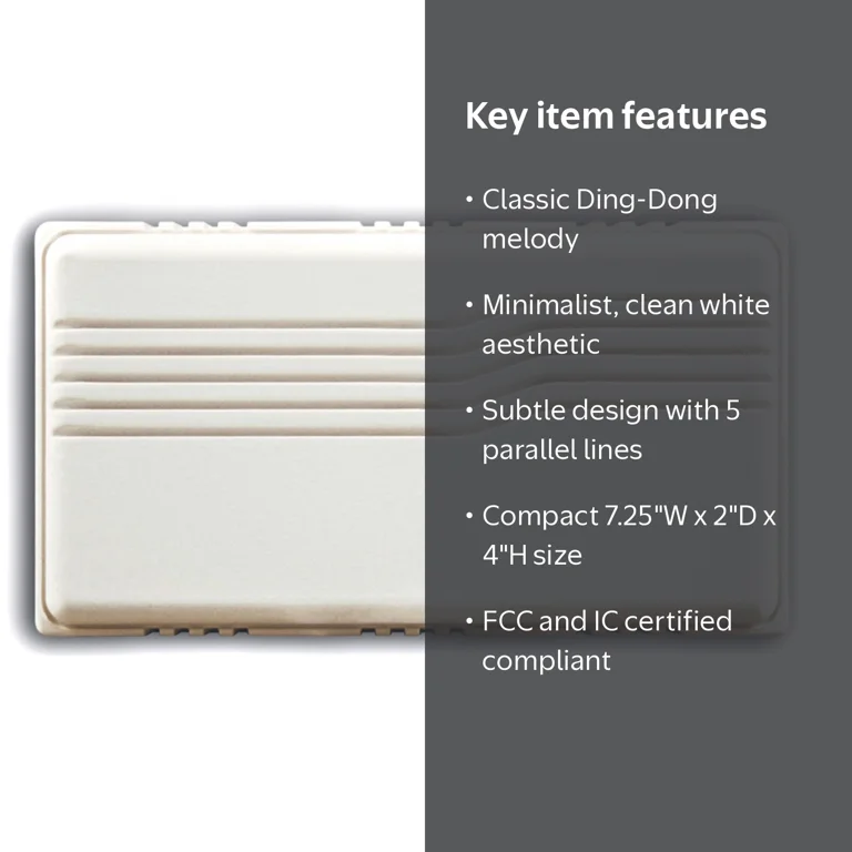 Heath Zenith White Plastic Wired Door Chime - Walmart.com