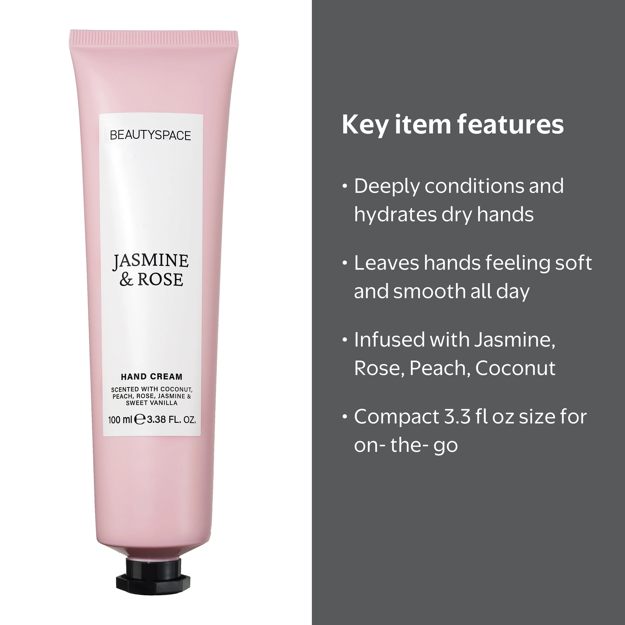 BEAUTYSPACENK Jasmine and Rose Hand Cream 3.3 fl oz Scented