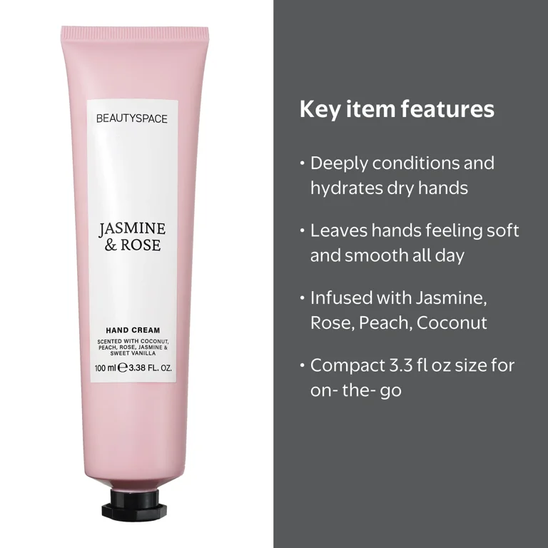 BEAUTYSPACENK Jasmine and Rose Hand Cream 3.3 fl oz Scented