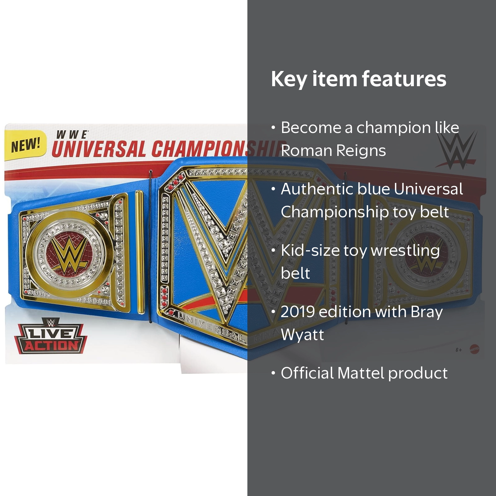 WWE Wrestling Toy Belt - Blue Universal Championship 2019 Kids