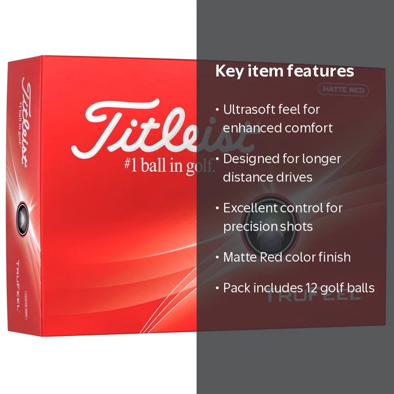 Titleist, Golf Ball, Matte Red, Ultra-Soft Feel 12ct - Walmart.com