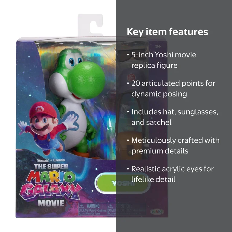 Super Mario, Action Figure, 5 inch Yoshi with accessories