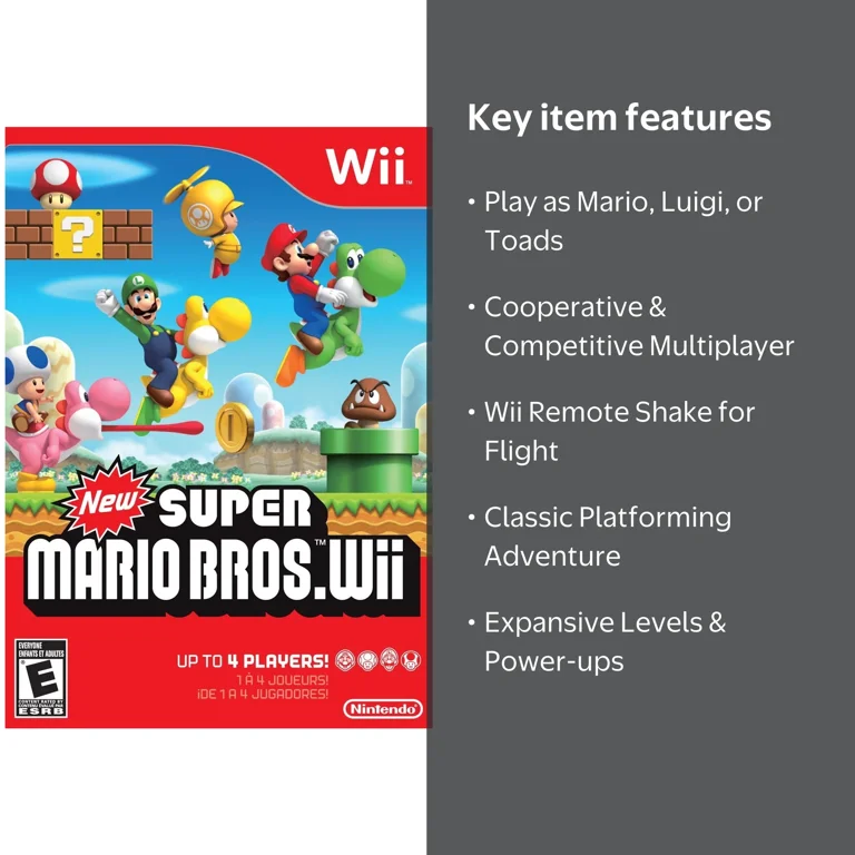 Nintendo, Wii Game, New Super Mario Bros, Multiplayer Edition
