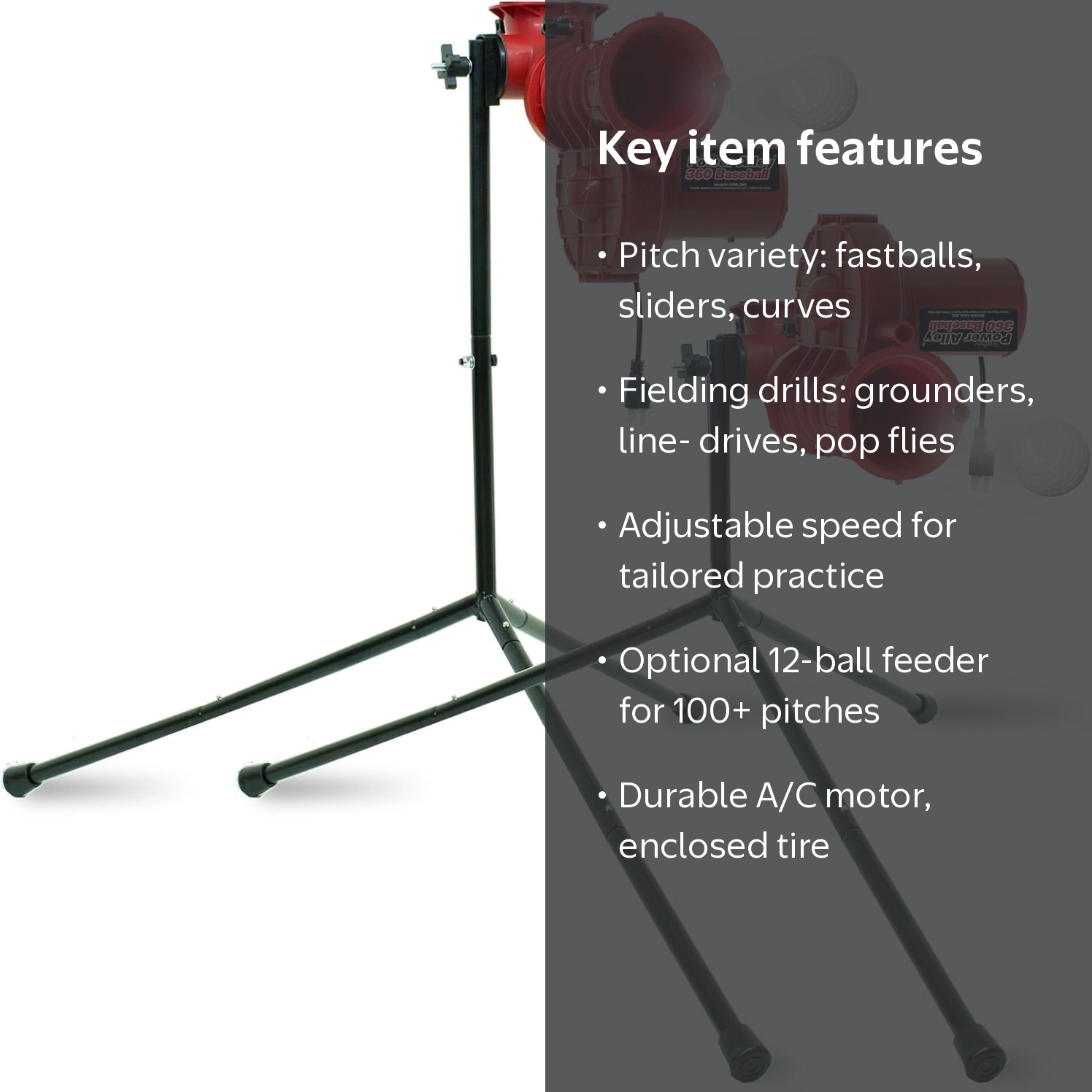 Heater Sports Power Alley Lite 360 Baseball Pitching Machine