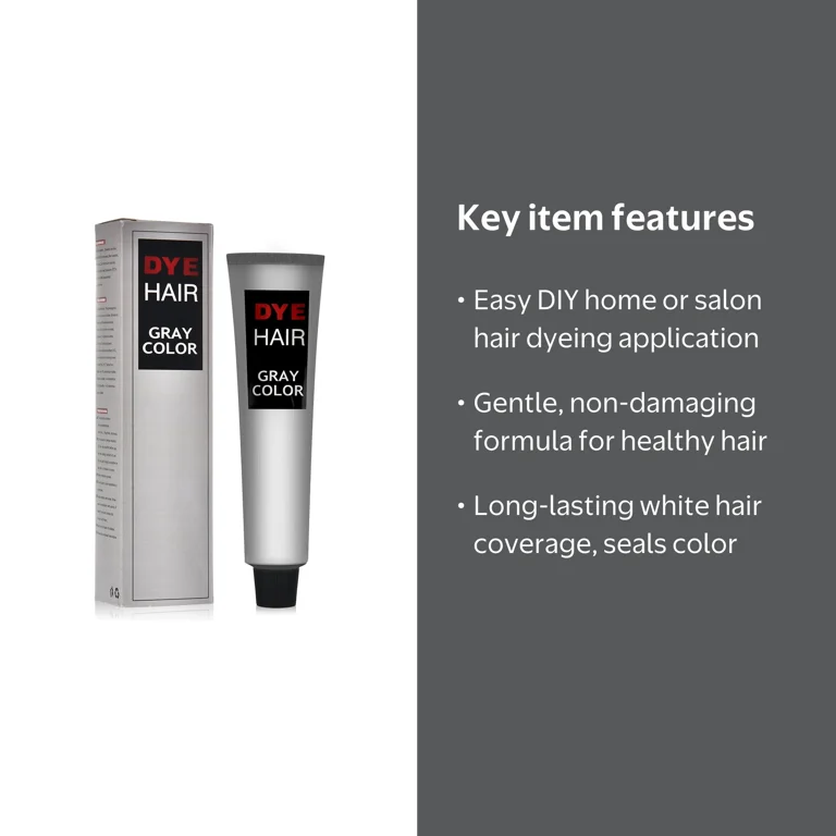 HailiCare, Gray Hair Dye, 3.38 fl oz, Light Gray Color Unisex