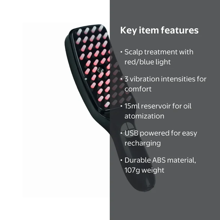 Electric Massage Comb Blue Red Light Therapy Vibration Hair