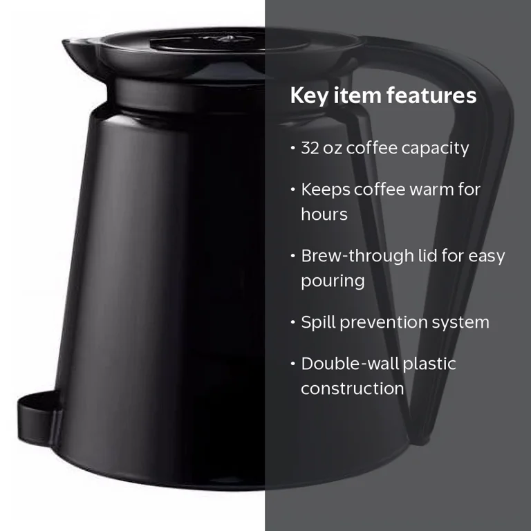 Keurig 2.0 Plastic Carafe, Double-Wall 32 oz Coffee Pot, Brew