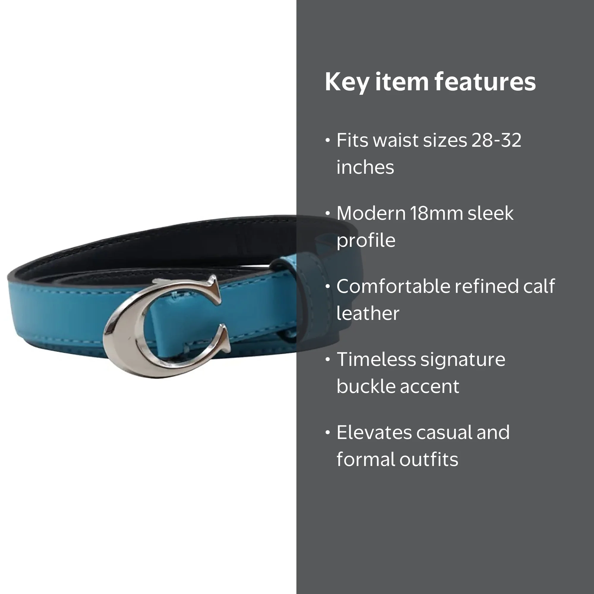 Coach belt , calf leather. Additional hole added for smaller waist women. Amazon.com: COACH Women main image 3
