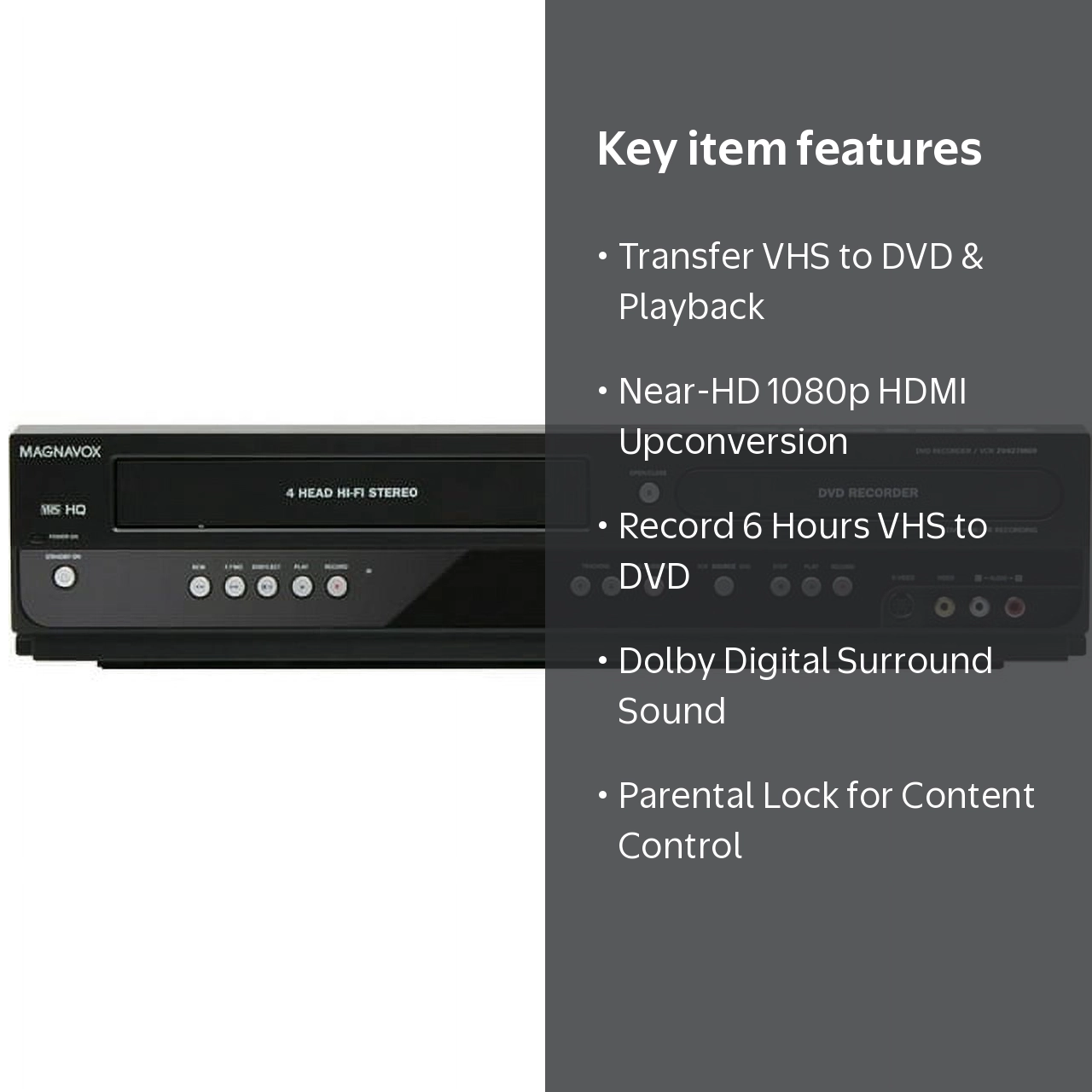 Magnavox, DVD Recorder VCR Combo, ZV427MG9 with HDMI 1080p