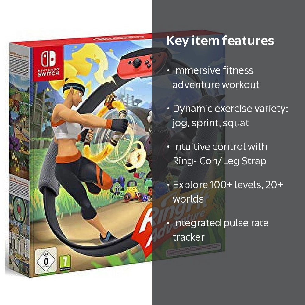 Nintendo, Ring Fit Adventure, Exercise, 20 Worlds with Accessories