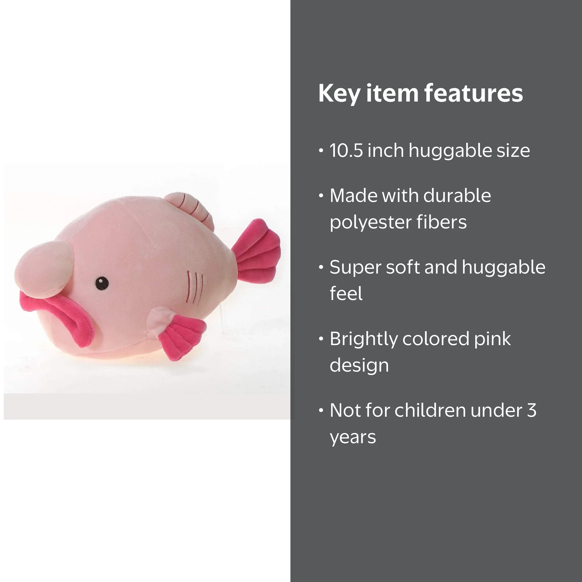 Fiesta Toys Snugglies Kids Plush Pink Blob Fish Stuffed Animal