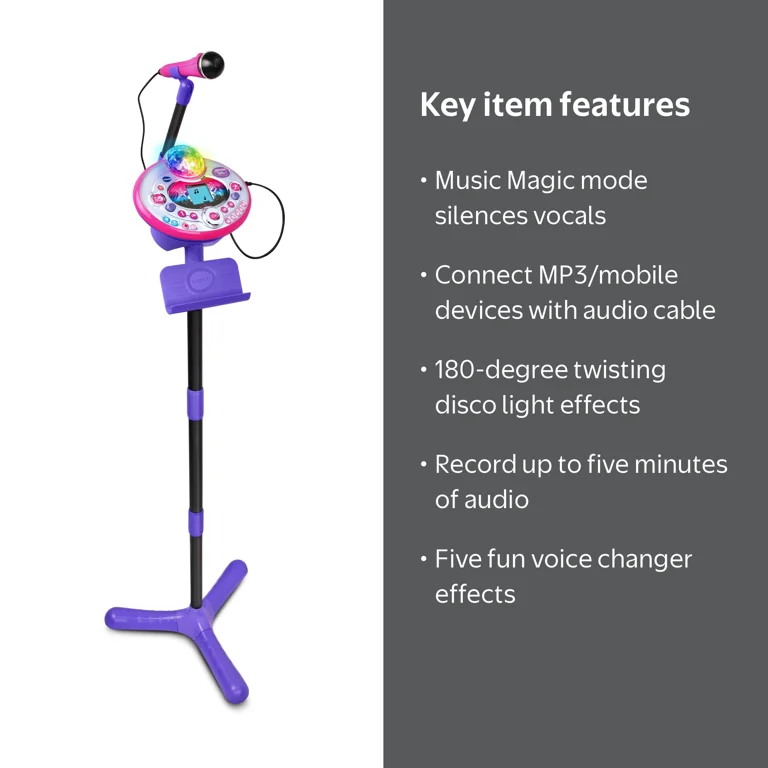 VTech Kids Singing Microphone Toy: Kidi Star Karaoke Machine with