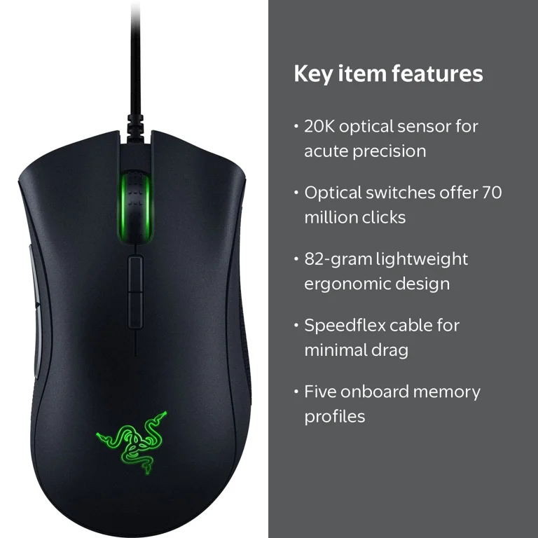 Razer RZ01-03210100-R3U1 DeathAdder V2 Wired Optical Gaming Mouse