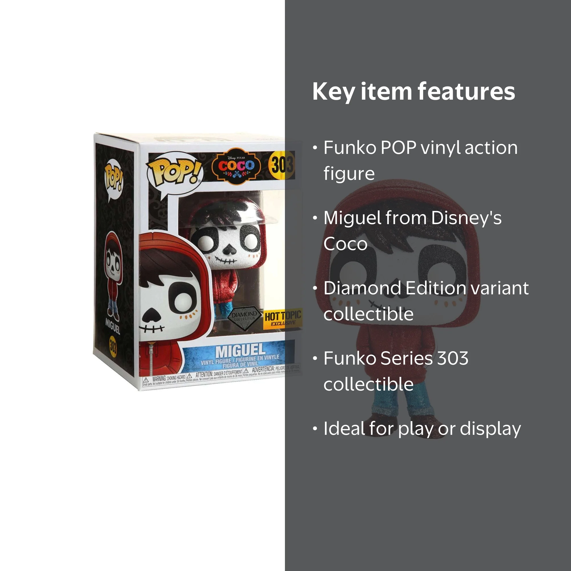 Funko POP Disney Coco Miguel Diamond Edition 303 Vinyl Figure