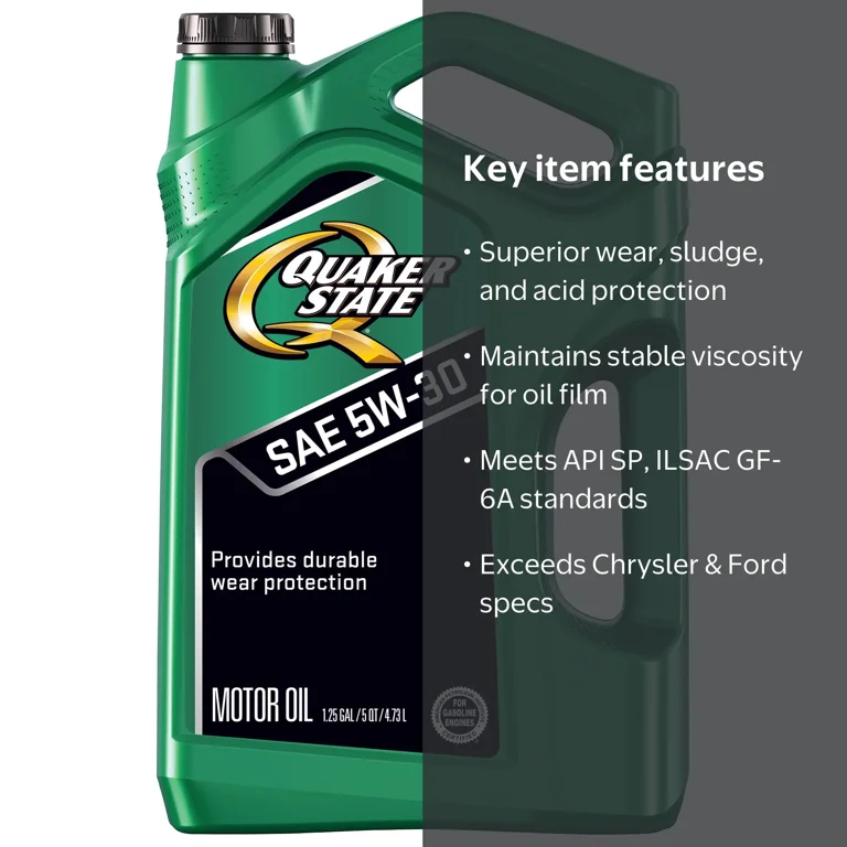 Quaker State Motor Oil, 5W-30, 5 Quart - Walmart.com