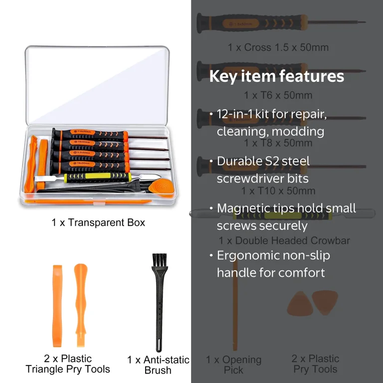 S239 Torben Ørskov マルチプラ5枚セット メラミントレイ TSV T6 T8 T10 Torx Security Screwdriver Kit, Magnetic Repair Tool