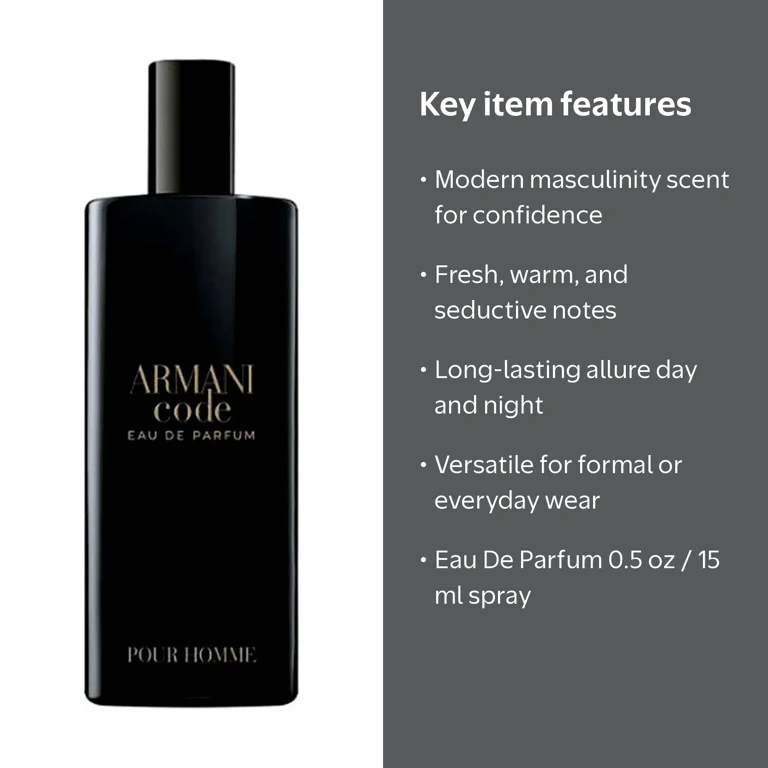Giorgio Armani, Eau De Parfum, 0.5 oz, Modern masculine fragrance