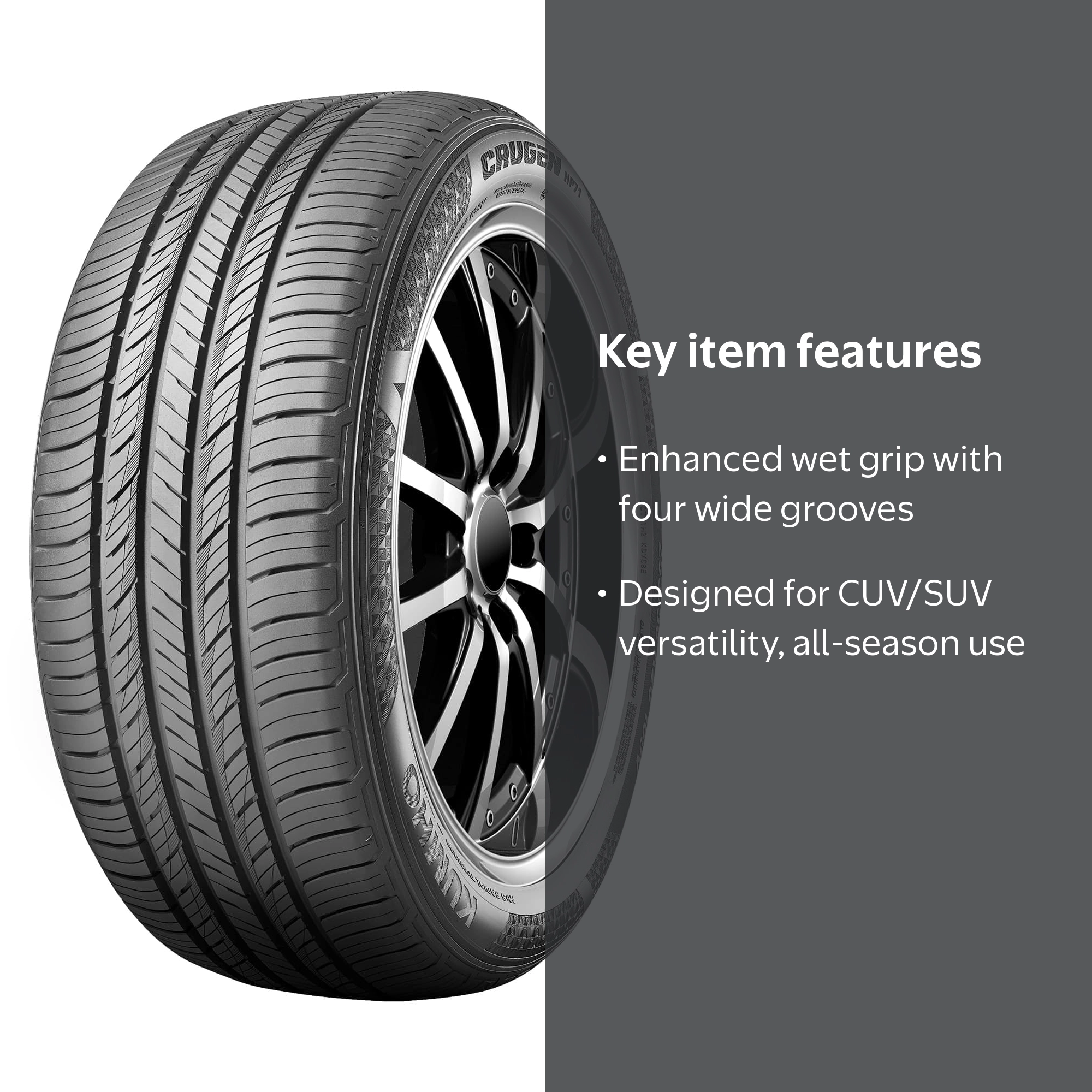 Kumho Crugen HP71 All Season Tires, 275/50R22 111H BSW, Set of 4