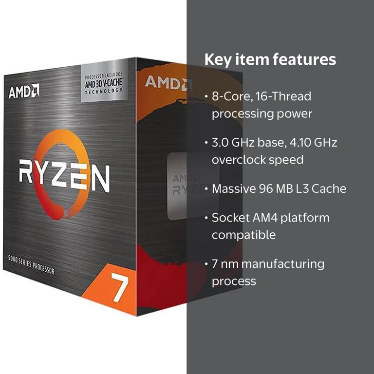 AMD Ryzen 7 5700X3D CPU - 8-Core 3.0 GHz Socket AM4 105W Processor