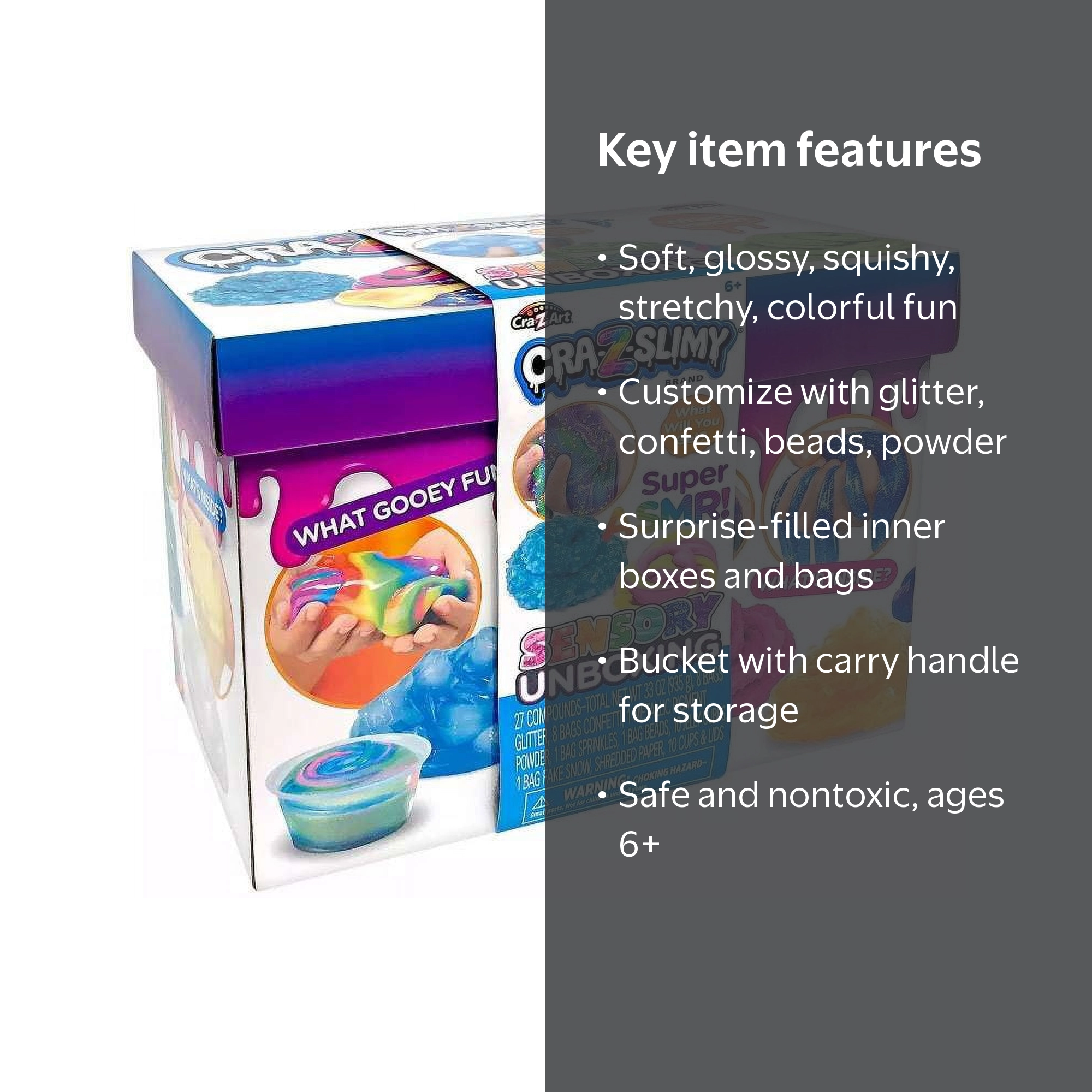 Cra-Z-Art Stretchy Slime, Glitter And Foam Confetti, Multicolor