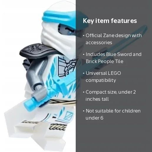 minayu LEGO Ninjago Core: Zane Minfigure with Ice Sword - Walmart.com