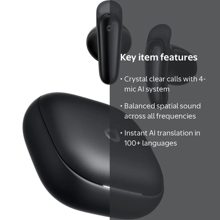 ANKER soundcore Liberty Buds ブラック Soundcore Liberty Buds, Real-Time Adaptive ANC, 30H Playtime