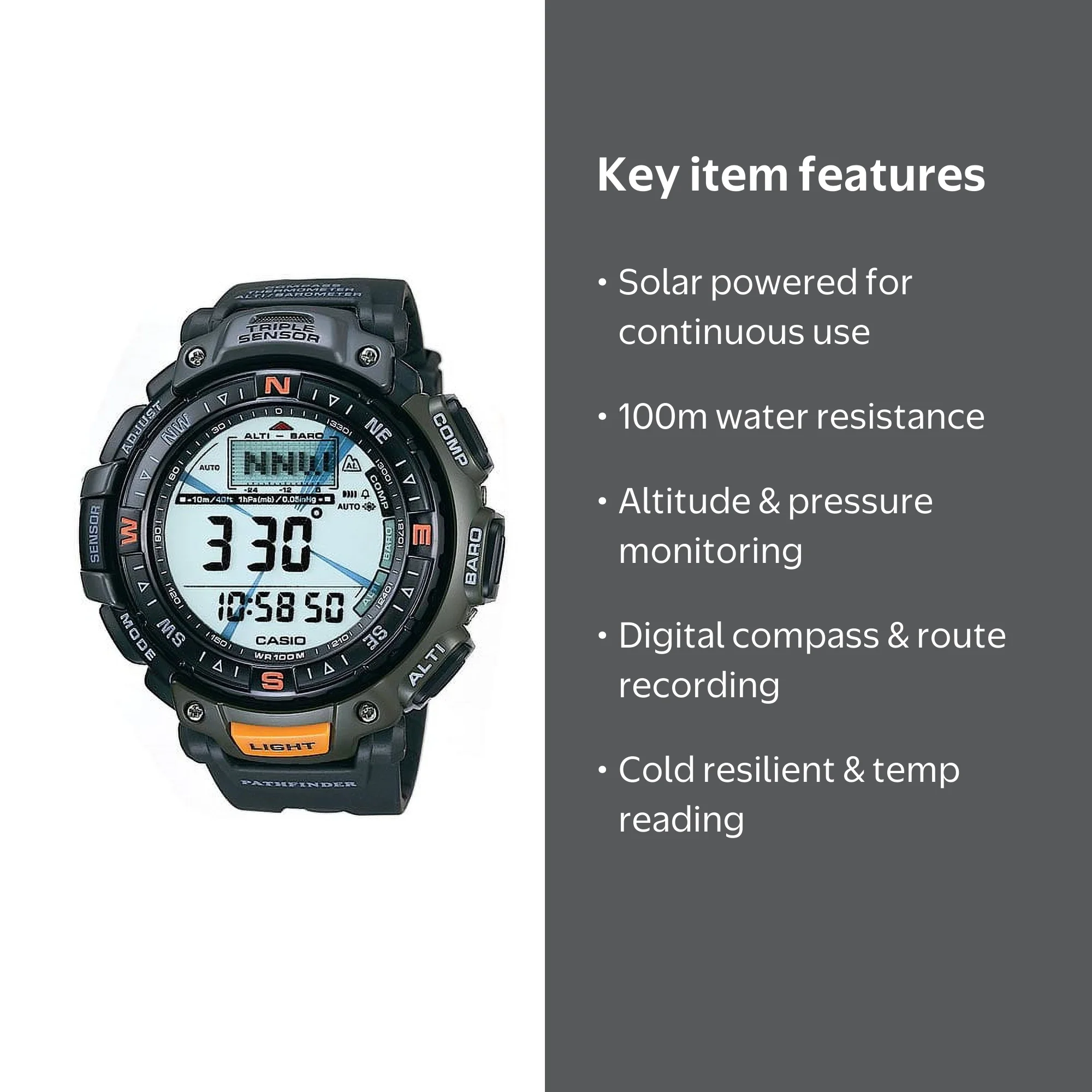 Casio Triple Sensor Pathfinder Watch - Walmart.com